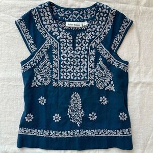 Roller Rabbit Embroidered‎ Faith Top Girls Youth 6 Cotton Dress Casual